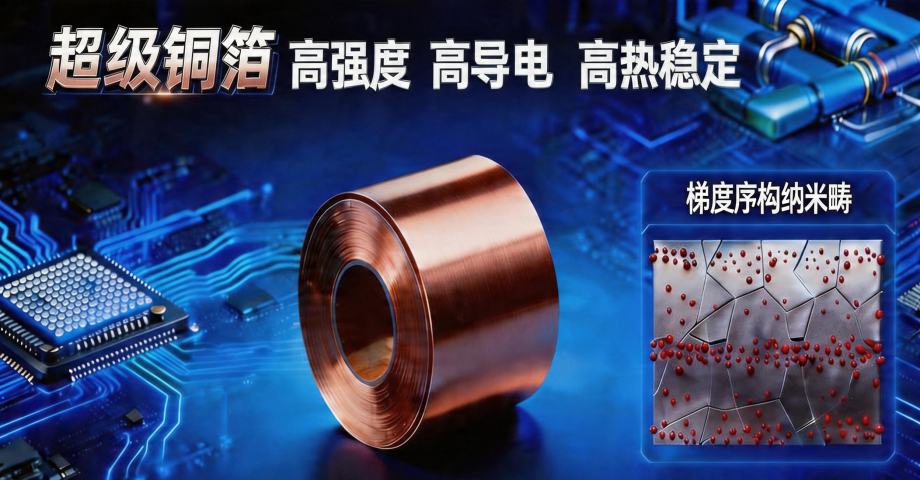 金属所实现超高强、高导与高热稳定“超级铜箔”，序构金属再获突破